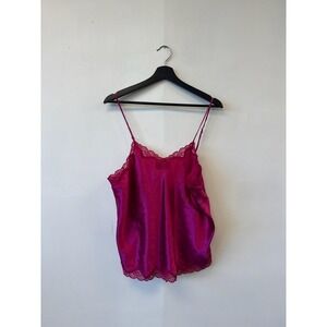 Delicates Satin Lace Camisole Womens Large Pink‎ Sleepwear Lingerie Cami Top Y2K